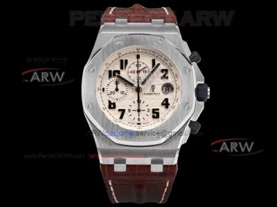 Top copy TK Factory Audemars Piguet Royal Oak Offshore white Arabic numeral dial 42mm 